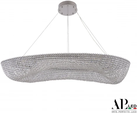 Подвесная люстра светодиодная APL LED Sicilia SH523.0.120.A.Ni.4000 (220V, хрусталь, на тросе)