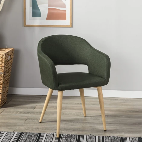 Стул R-Home Oscar тёмно-зеленый/нат.дуб