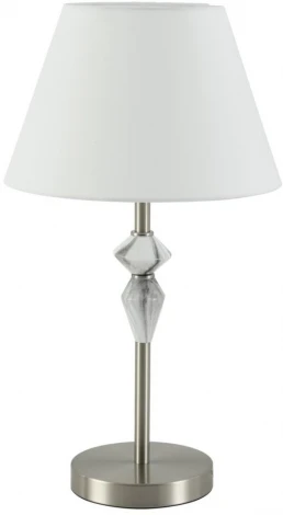 Настольная лампа с выключателем Lumion Vermont 8274/1T никель/белый/серый, металл/керамика/ткань Е14 1*40W 220V