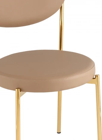 Стул Барбара NEW экокожа бежевая золотые ножки