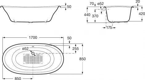 Чугунная ванна Roca Newcast White 233650007