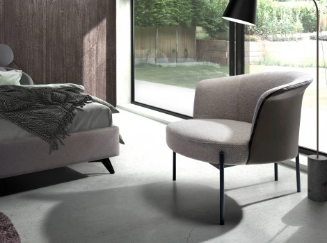 Кресло 5109/A213 серое из ткани и экокожи Angel Cerda арт.181707