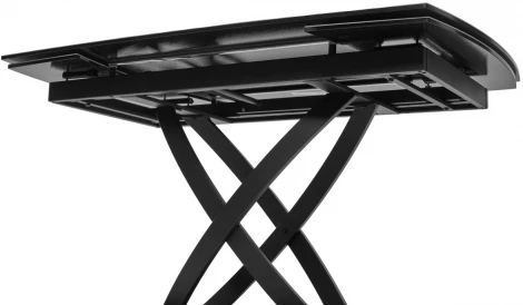 Стол FOGGIA 140 KL-99 Белый мрамор матовый, итальянская керамика/ черный каркас М-City