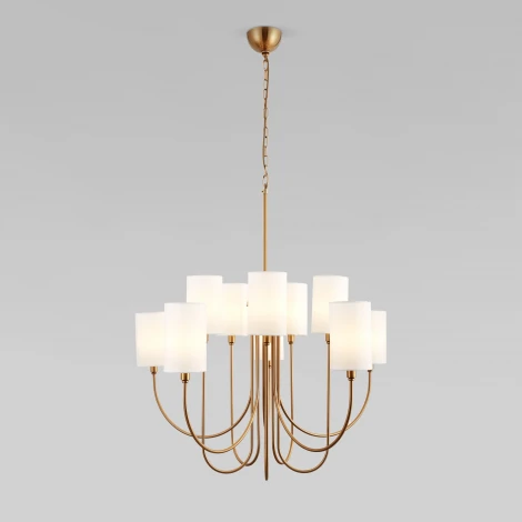 Подвесная люстра Wi-Fi Eurosvet Abbey 60164/10 латунь (220V, управление смартфоном, голосовое управление, умный дом - Minimir Home, Алиса, Маруся, Салют, на цепи)