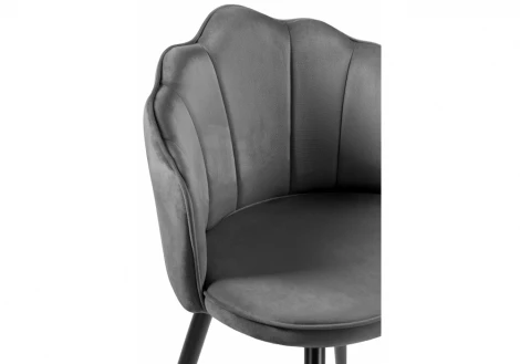 Обеденный стул на металлокаркасе Woodville Shell dark gray / black 11988