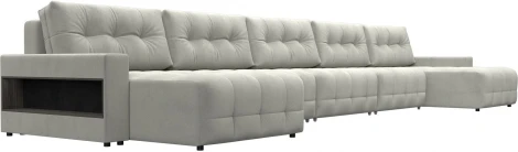 Диван п-образный с полками Лига-053 НПБ МегаЛонг Лига Диванов (Велюр) арт.129014