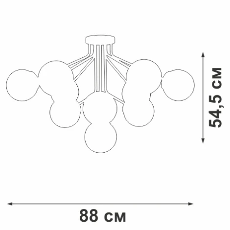 Потолочная люстра на штанге Vitaluce V42870-8/10PL, 10xE14 макс. 40Вт V42870-8/10PL (220V, шарики)