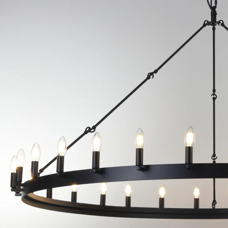 Подвесная большая люстра Citilux Смитсон CL470130 (220V, на цепи, свеча, круглые, под старину, кольцо)