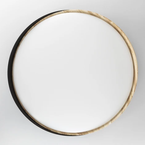 Потолочный светильник RGB круглый Citilux Bonny CL754451G Черный+Клен LED с пультом (220V, круглые)