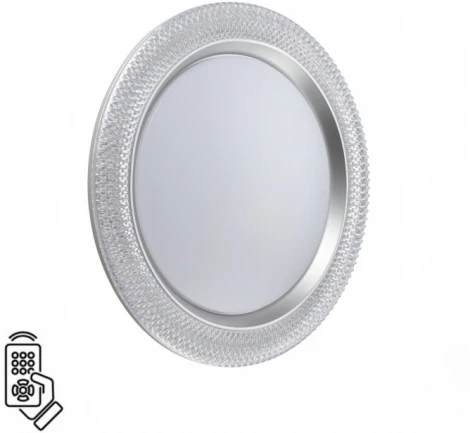 Настенно-потолочный светильник Sonex Vendy 7782/DL пластик/белый/серебро LED 48Вт пульт ДУ (регулировка яркости, 220V, круглые, IP43)