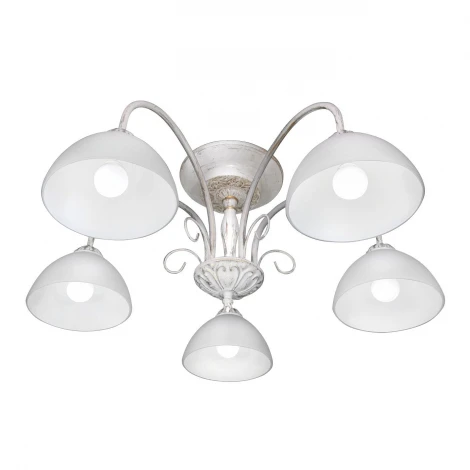 Люстра потолочная Day&Night, 5 плафонов, белый с золотом