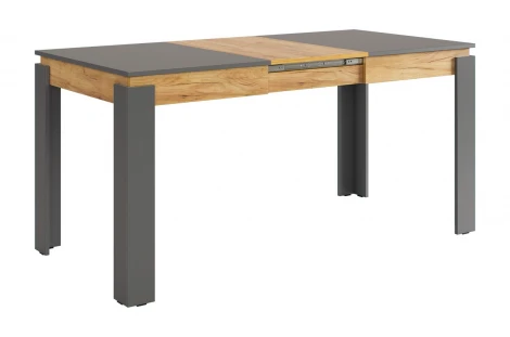 Стол обеденный раздвижной Гермес 2 Mebelson (ЛДСП/Графит,Дуб золотой) арт.KM-0209.3319