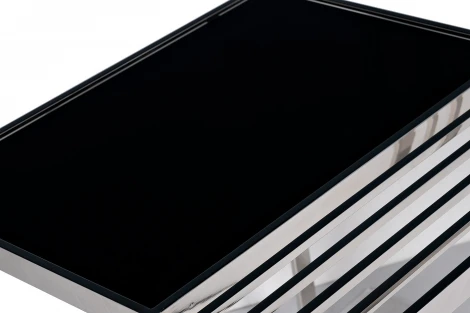 Стол журнальный черн.стекло/серебро 55*55*55 см Garda Decor арт.13RX-50330