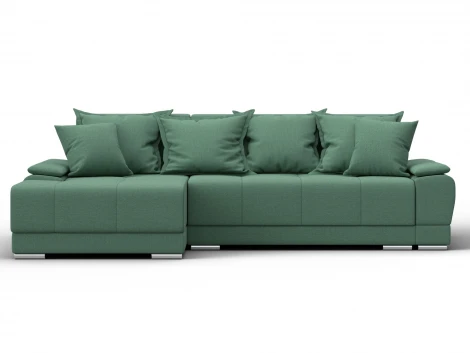 Диван угловой Лига-119 угол левый (ДСП,Брус,Фанера,ЛДС,Рогожка/Зеленый) Лига Диванов 137088L