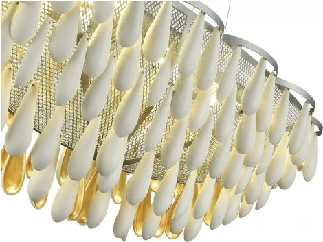 Подвесная люстра ST Luce Faenza SL1517.103.08 Серебристый/Белый, Золотистый E14 8*40W (220V, на тросе)