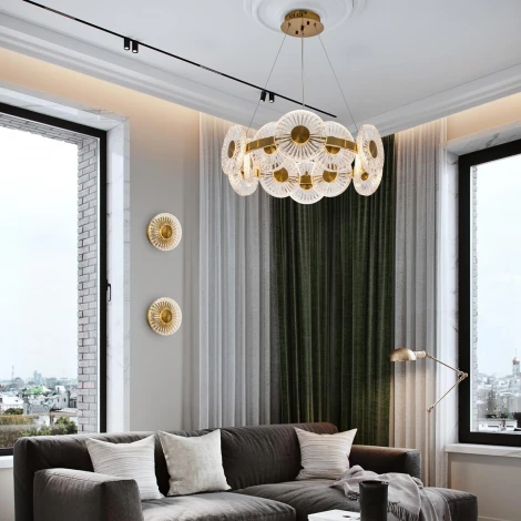 Подвесная люстра светодиодная с пультом с регулировкой цветовой температуры Modelux MODESTYLE MS.1831.12 AB