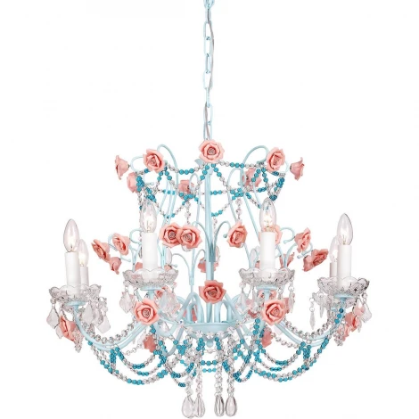 Подвесная люстра Fiori di rose 186.8 Lucia Tucci (220V, на цепи, подсвечник, свеча, цветы, ветки, розы)