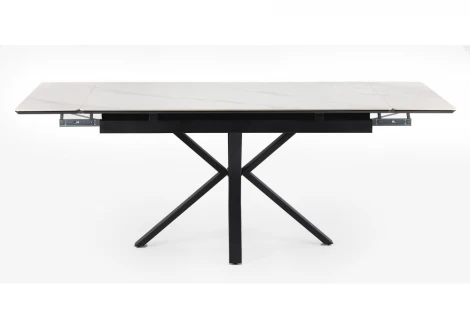 Кухонный стол Notta Старлайт 140(200)х80 snow alpin white / черный