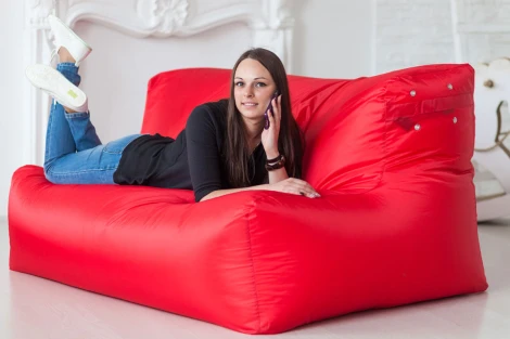 Бескаркасный диван Dreambag Модерн Красный (Экокожа, Классический) 4601121