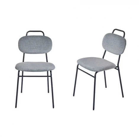 Комплект из 2-ух стульев MOLLY разборный черный каркас серое сиденье Bradex Home FR 1067P