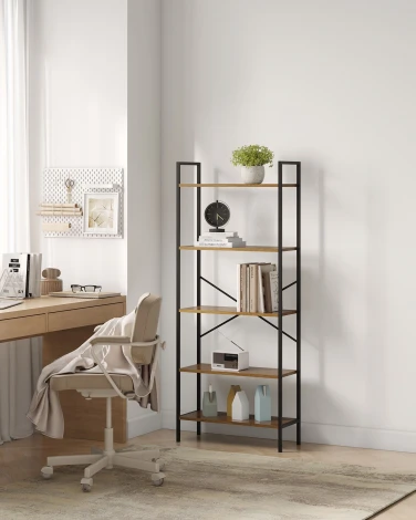 Стеллаж Leset Стилвуд 25 широкий, 5 полок 4687207095471 Металл, Черный