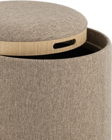 Пуф-столик с ящиком Хюгге S рогожка бежевый УТ000035339