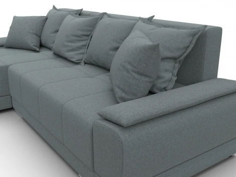 Диван угловой Лига-119 угол левый (ДСП,Брус,Фанера,ЛДС,Рогожка/Серый) Лига Диванов 137086L