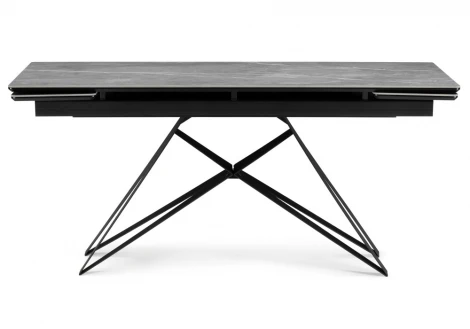 Кухонный стол Notta Блэкберн 140(200)х80 серый мрамор larka grey / черный