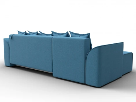 Диван угловой Лига-113 угол левый (ДСП,Рогожка/Голубой) Лига Диванов 136705L