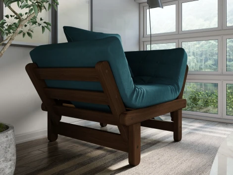 Кресло Arsko Сламбер орех голубой велюр