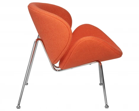 Кресло дизайнерское DOBRIN EMILY (оранжевая ткань AF, хромированная сталь) 72-LMO EMILY, цвет сиденья оранжевый (AF), основания сталь