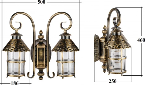 Настенный фонарь уличный IP44 Oasis Light CAIOR 1 81502 2 18 Gb (220V, фонарь)