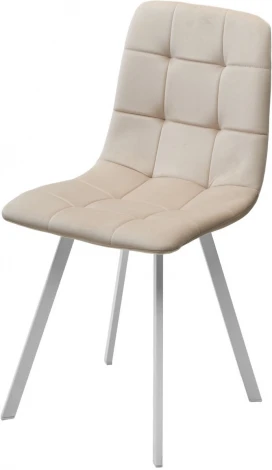 Стул M-City РИЧИ, цвет H-06 Бежевый, велюр / белый каркас