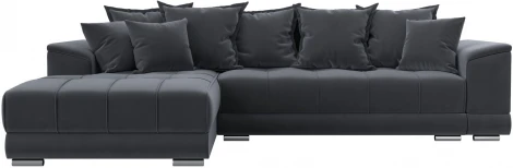 Диван угловой НордСтар левый угол (Серый/Велюр) Лига Диванов арт.121110L