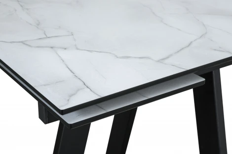 Стол обеденный DikLine WINGS Жемчужный Перито,Черный, Черный