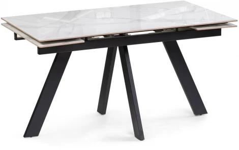 Керамический стол Woodville Невис 140(200)х80х76 creto statuario cara polished / черный 553538