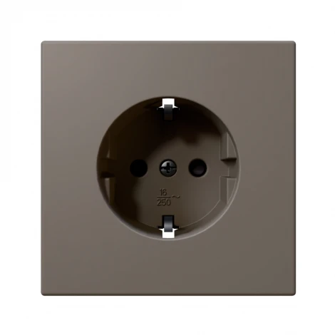 Розетка со шторками (тауп soft touch) Jasmart FD FD5501PTM