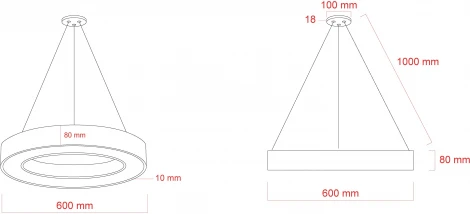 Подвесной светильник светодиодный ЭРА SPO-133-W-40K-045 (220V, на тросе, кольцо, IP40)