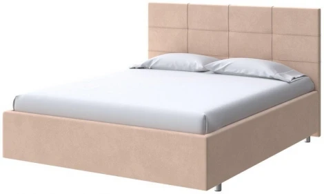 PROxSON Кровать Neo (Ткань: Велюр Casa Бежевый) 200x200