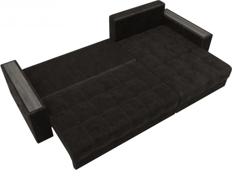 Диван угловой с декором и полкой Лига-050 НПБ Лига Диванов (Велюр) арт.128601