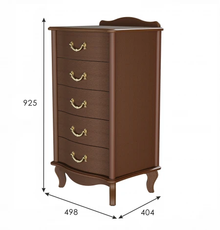 Комод Джульетта узкий 5 ящ., орех Л от фабрики Mebelik