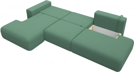 Диван угловой Лига-036 НПБ Модерн Лонг левый угол Лига Диванов (Рогожка) арт.124695L