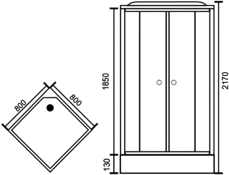 Душевая кабина Royal Bath RB80HP6-BT-CH