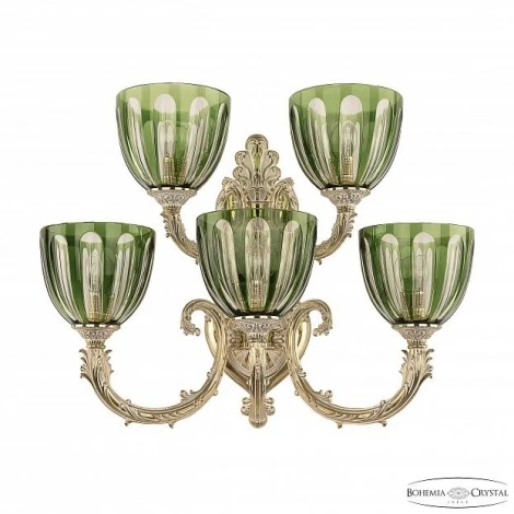 Бра Bohemia 7109 7109B16/3+2/210 GW P1 U Clear-Green/H-1H