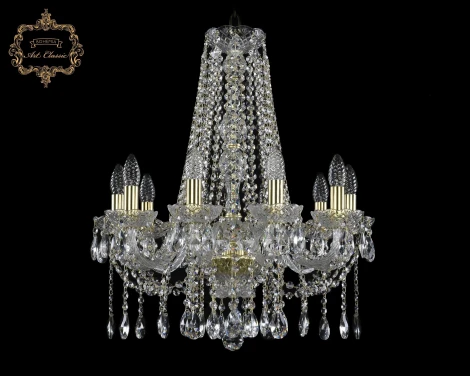 Подвесная люстра Art Classic 11.12 11.12.10.195.h-63.Gd.Sp (220V, хрусталь, на цепи, подсвечник, свеча)