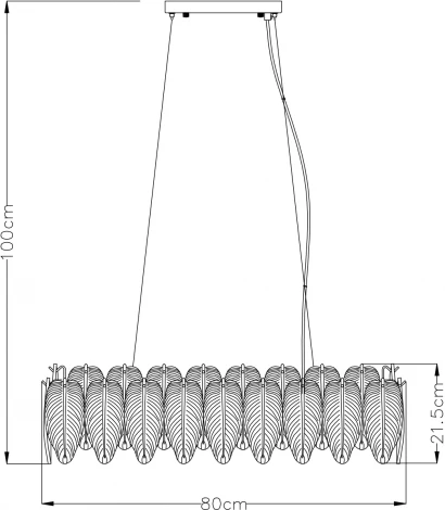 Подвесная люстра Evie A4152SP-8SG Arte Lamp (220V, на тросе, листья)