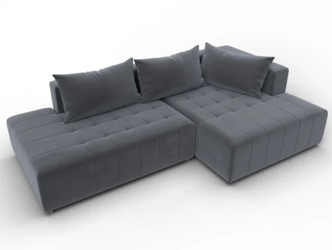 Диван угловой Лига-103 НПБ угол правый (ДСП,Брус,Фанера,Велюр/Серый) Лига Диванов 134817