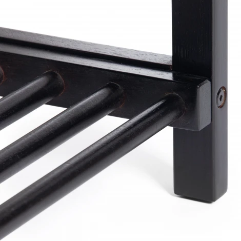 Обувница AX-1021 дерево: венге #9, экокожа темно-коричневая (дерево береза/экокожа)