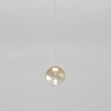 Подвесной светильник светодиодный Eurosvet WONDER со стеклянным плафоном 50234/1 LED янтарный (220V, на проводе, шар)
