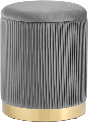 Пуф Шарлотта с ящиком велюр серый УТ000025559